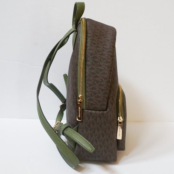 Michael Kors Medium Backpack MK Brown Green - Picture 4 of 11